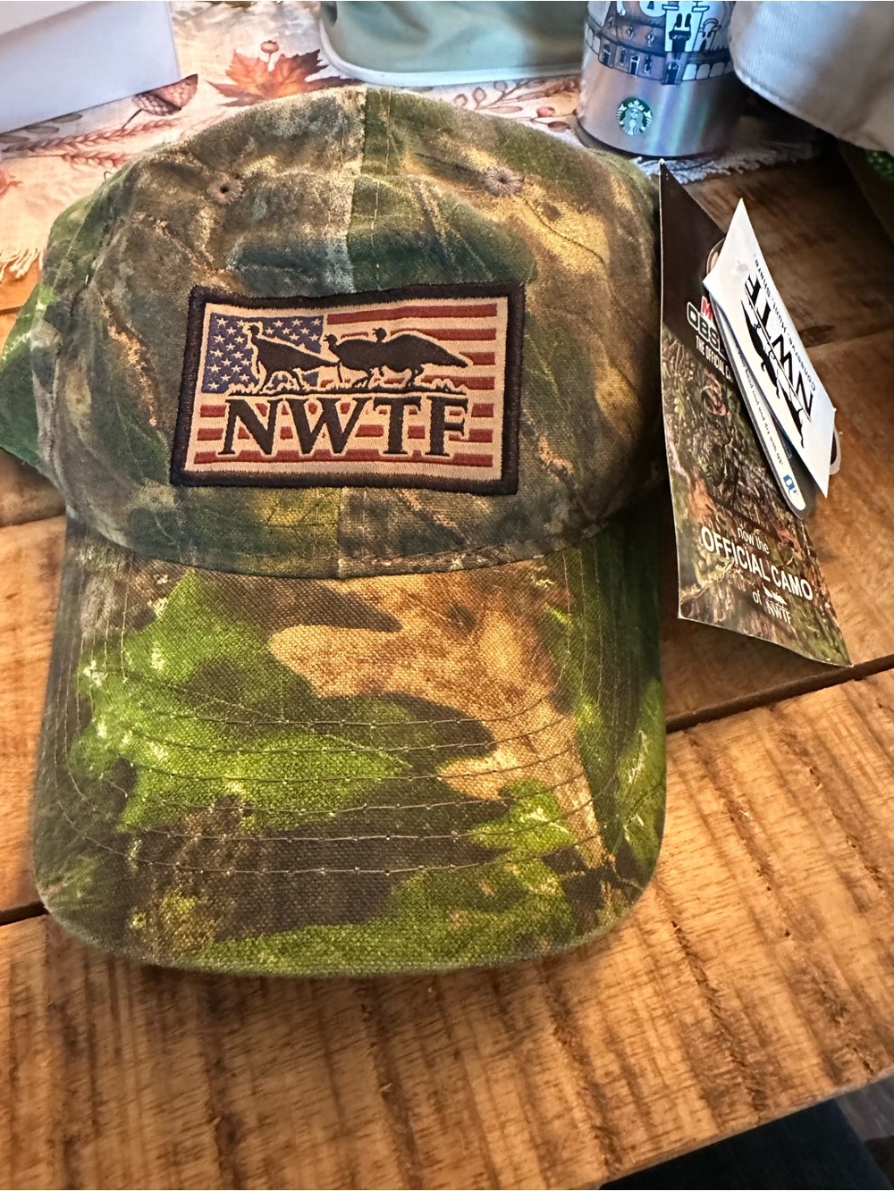Mossy Oak NWTF Camouflage Baseball Cap - Green Brown